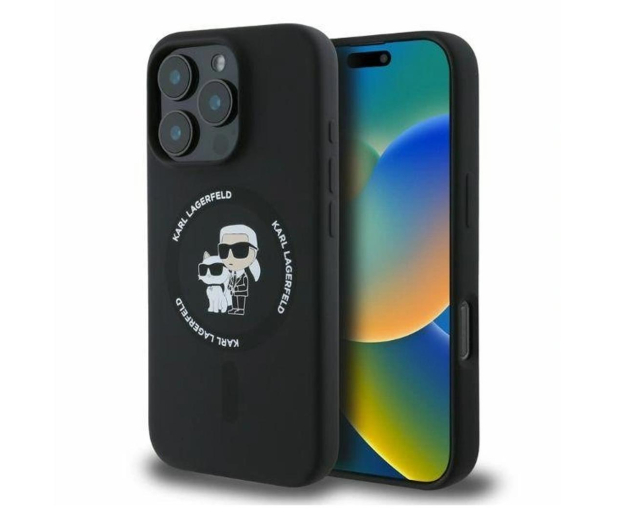 KARL LAGERFELD Silicone Karl&Choupette Heads do iPhone 16 Pro Max czarny KLHMP16XSCMKCRHK - 1278260 - zdjęcie
